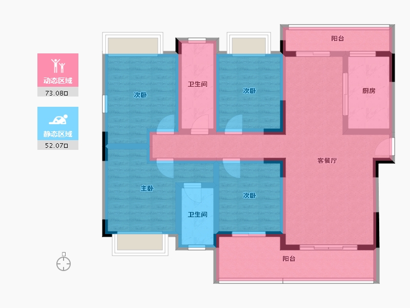 贵州省-遵义市-首府壹号-109.65-户型库-动静分区