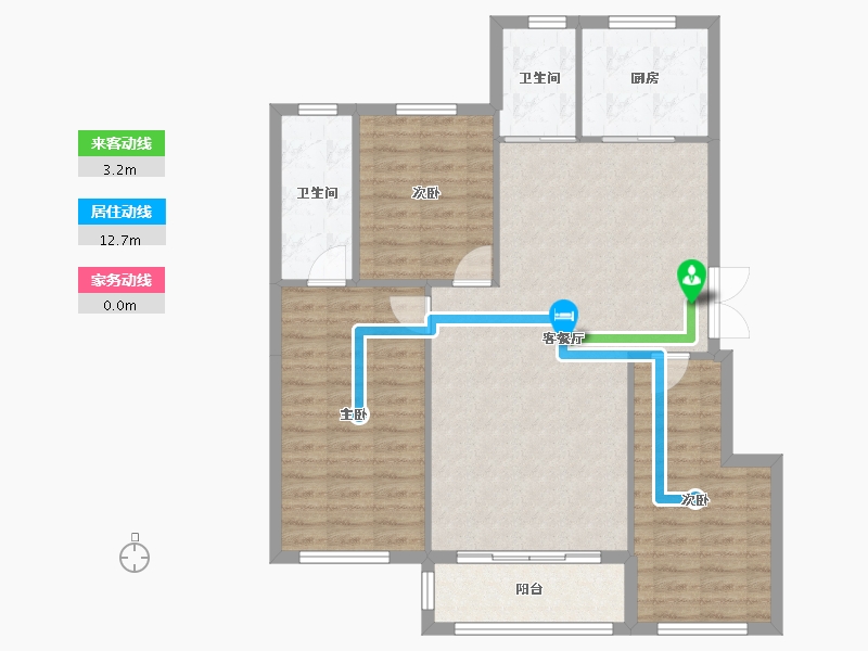 辽宁省-大连市-伟业城市荣域1期-105.33-户型库-动静线