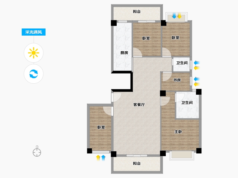 福建省-泉州市-鼎丰书香豪庭-139.00-户型库-采光通风