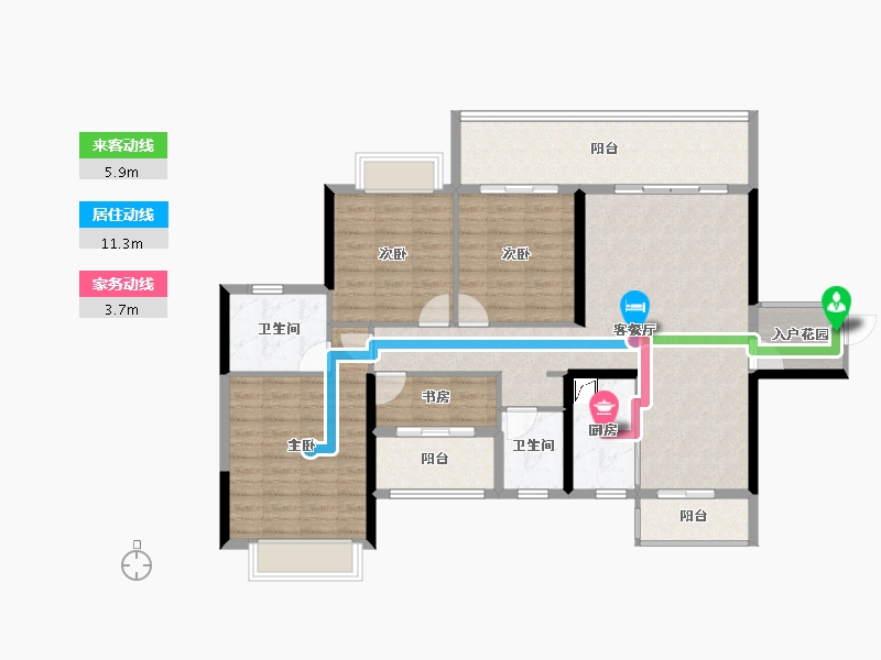 广西壮族自治区-来宾市-裕达·悠然雅居-115.80-户型库-动静线