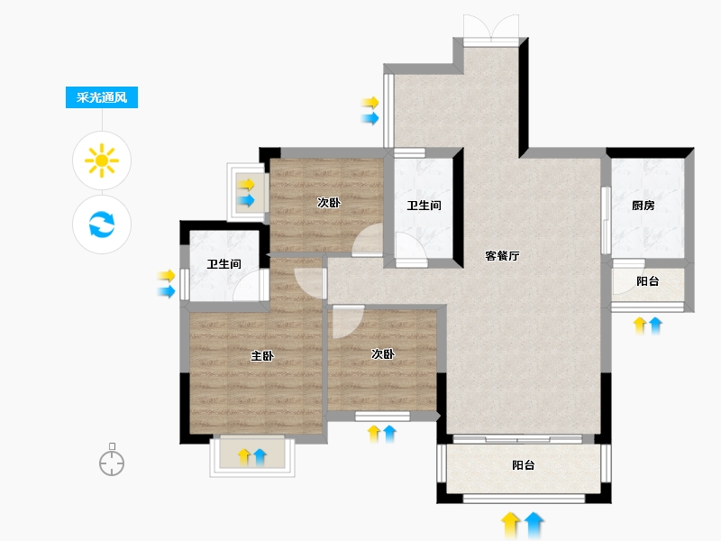 贵州省-毕节市-云阳泊澳湾-85.10-户型库-采光通风