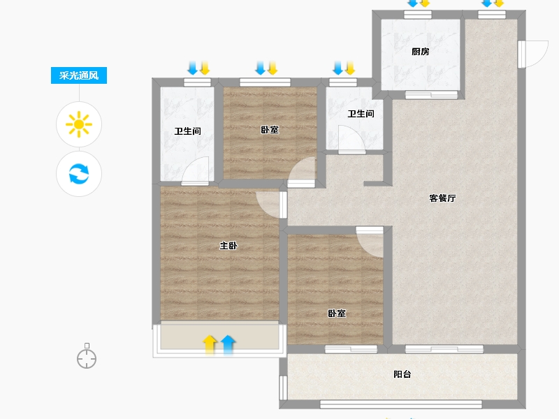 河南省-周口市-益丰熙圜-89.70-户型库-采光通风