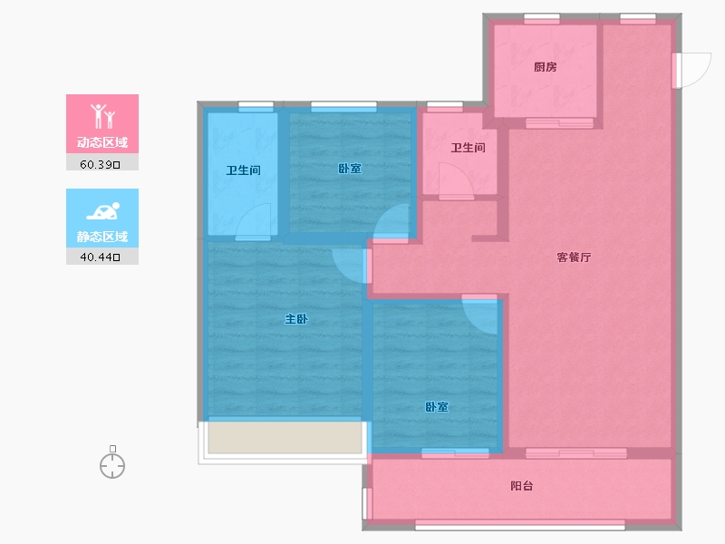 河南省-周口市-益丰熙圜-89.70-户型库-动静分区