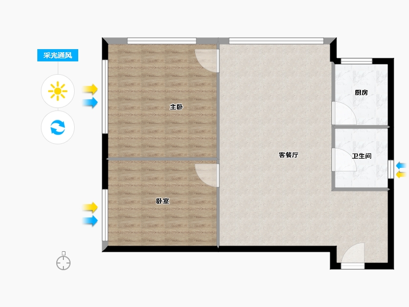 浙江省-杭州市-杭州世茂天玑公寓-94.40-户型库-采光通风