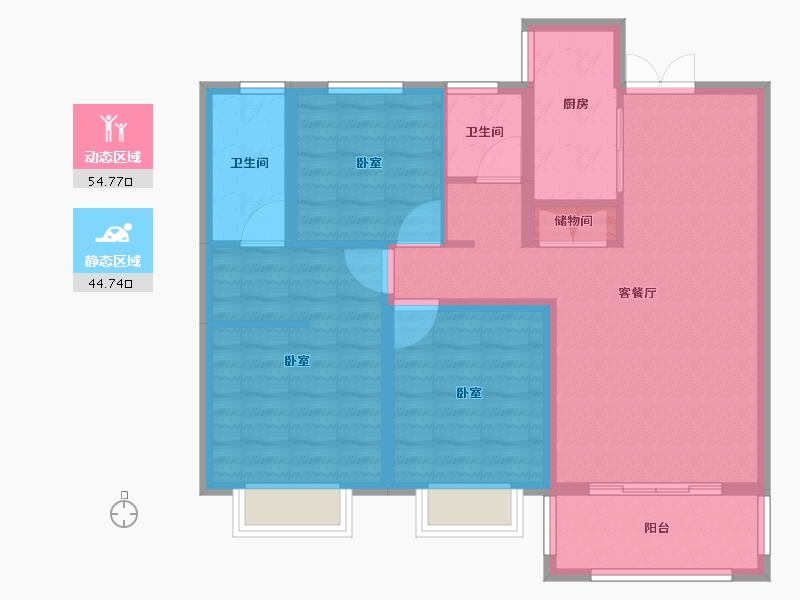 河南省-濮阳市-华信·越绣华府-89.04-户型库-动静分区