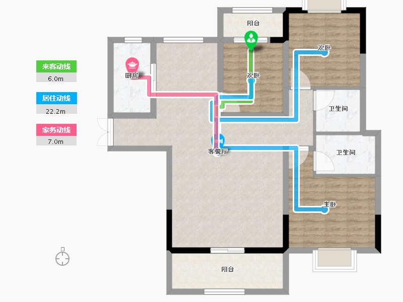 湖北省-十堰市-芳林雅苑•翡翠郡-103.00-户型库-动静线