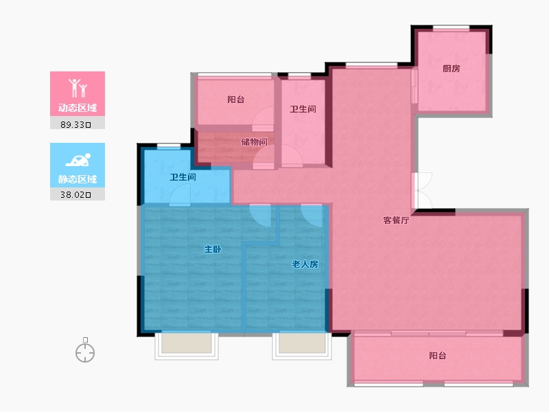 安徽省-合肥市-金辉庐州云著菩-115.17-户型库-动静分区