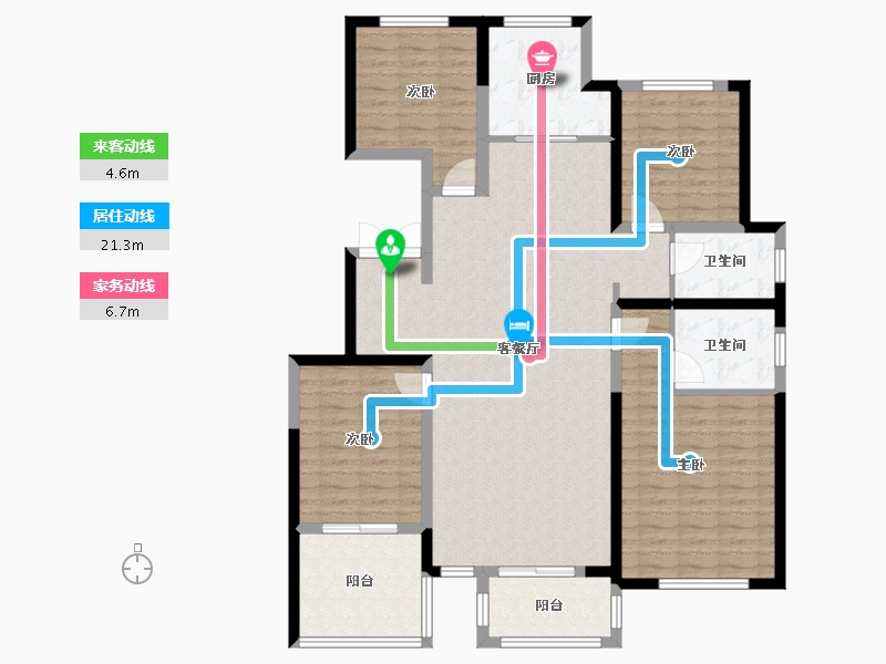 陕西省-渭南市-海兴漫香郡-125.00-户型库-动静线