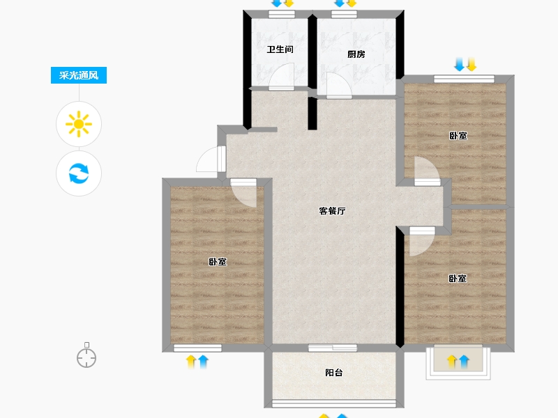 山东省-日照市-裕升华庭-84.00-户型库-采光通风