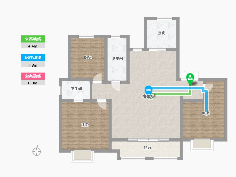 河南省-许昌市-北海腾飞花园-111.00-户型库-动静线