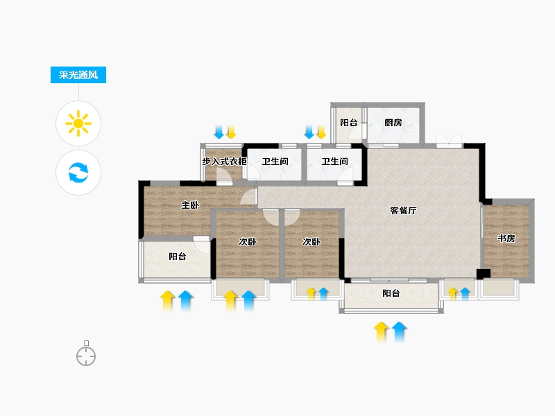 四川省-宜宾市-蜀道·三江国际-112.72-户型库-采光通风