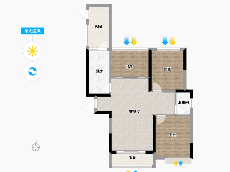 河南省-开封市-通许·壹号公馆-79.19-户型库-采光通风