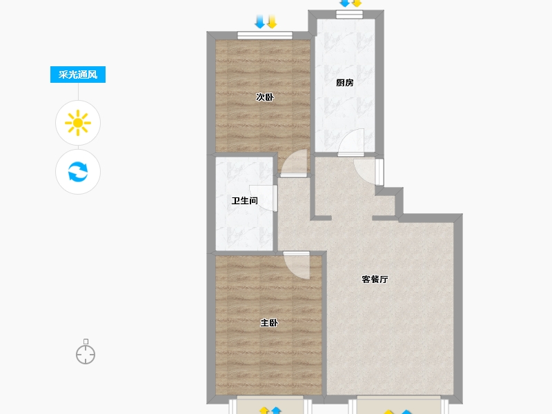 北京-北京市-润泽公馆-69.00-户型库-采光通风