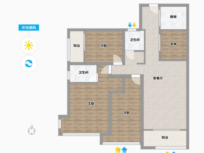 福建省-福州市-群升江山城-92.00-户型库-采光通风