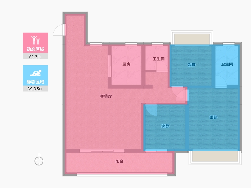 江苏省-无锡市-百郦华庭-110.00-户型库-动静分区