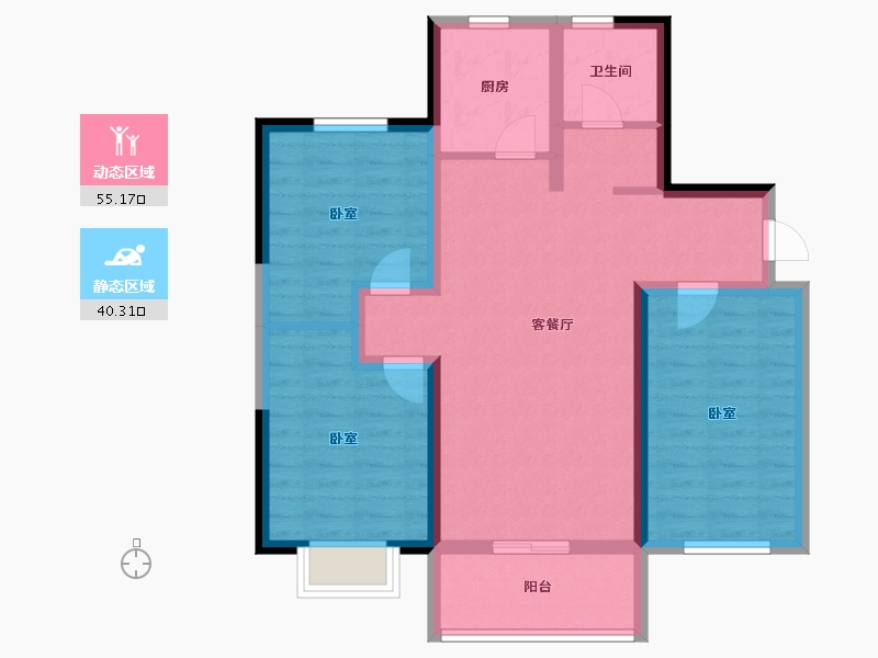 山东省-日照市-裕升华庭-84.80-户型库-动静分区