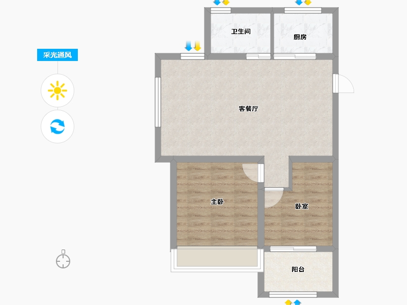 安徽省-黄山市-中房悠然居&圣天地-65.58-户型库-采光通风