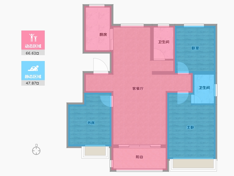 河南省-安阳市-新城国际五期-102.40-户型库-动静分区