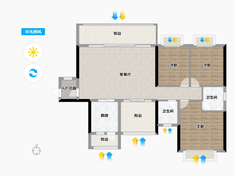 广西壮族自治区-来宾市-裕达·悠然雅居-118.01-户型库-采光通风