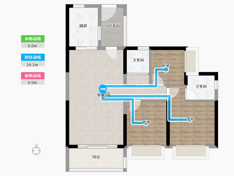 山西省-大同市-碧桂园·华附凤凰城-88.80-户型库-动静线