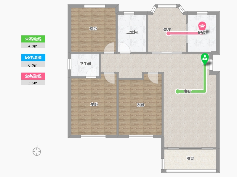 浙江省-杭州市-美之园-125.00-户型库-动静线