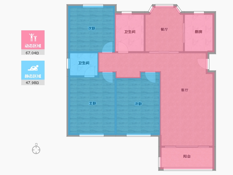 浙江省-杭州市-美之园-125.00-户型库-动静分区