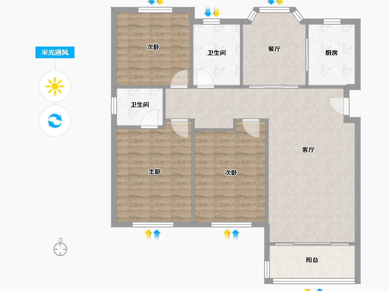 浙江省-杭州市-美之园-125.00-户型库-采光通风