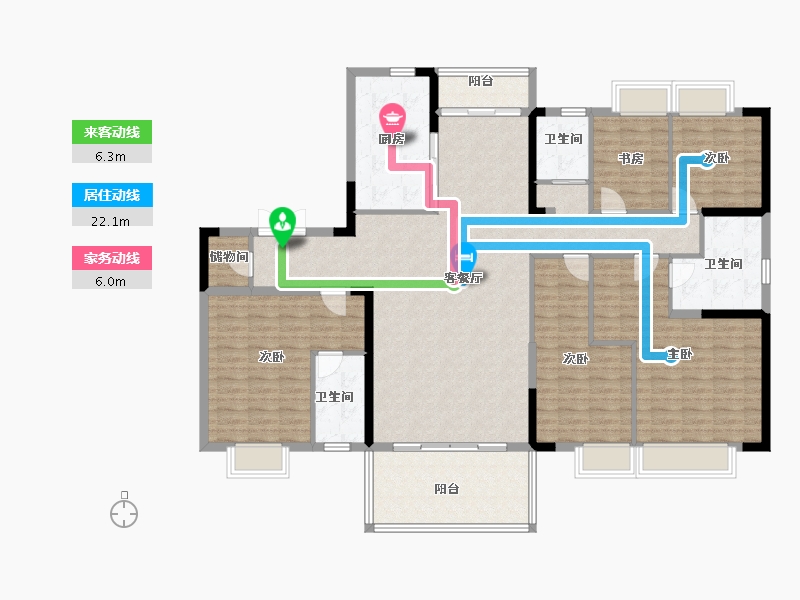 贵州省-遵义市-碧桂园遵义公馆-164.00-户型库-动静线