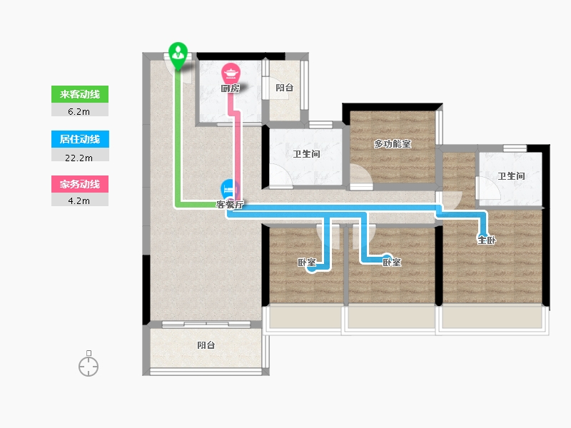 广东省-佛山市-龙光玖龙湾-90.44-户型库-动静线