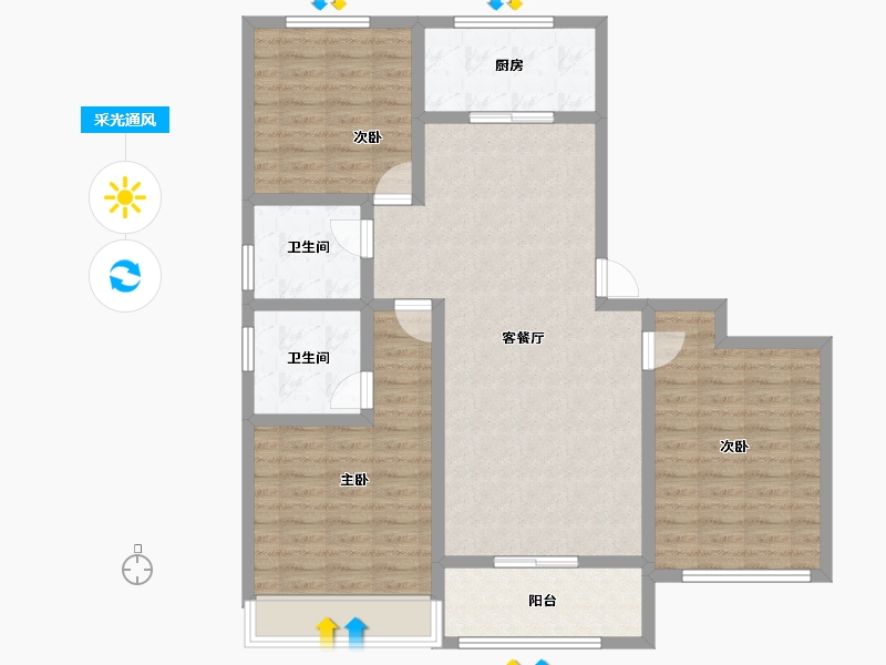 青海省-海东市-紫金花苑-104.15-户型库-采光通风