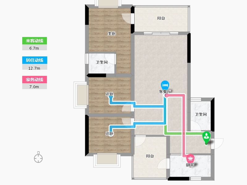 云南省-曲靖市-愿景·中国·宣威公园里康养小镇·芬芳源-90.23-户型库-动静线