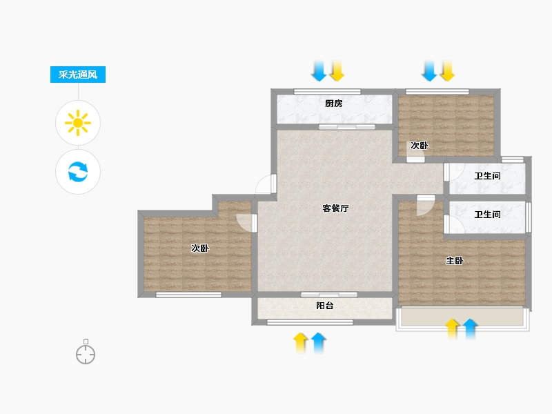 青海省-海东市-紫金花苑-105.15-户型库-采光通风