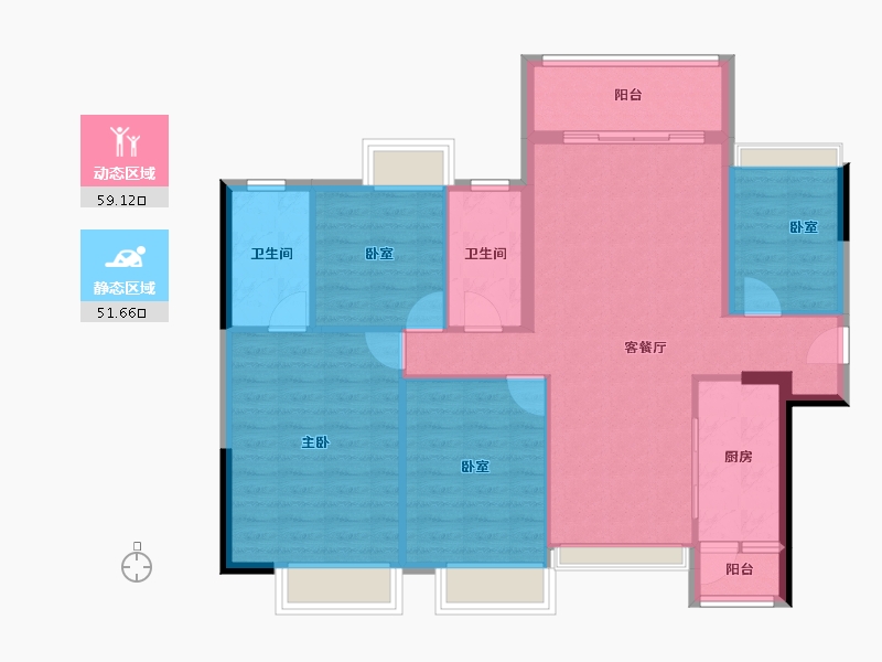 广东省-清远市-清远富力中以科城-100.58-户型库-动静分区