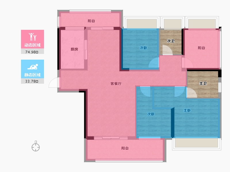 贵州省-毕节市-中鼎景城-105.10-户型库-动静分区