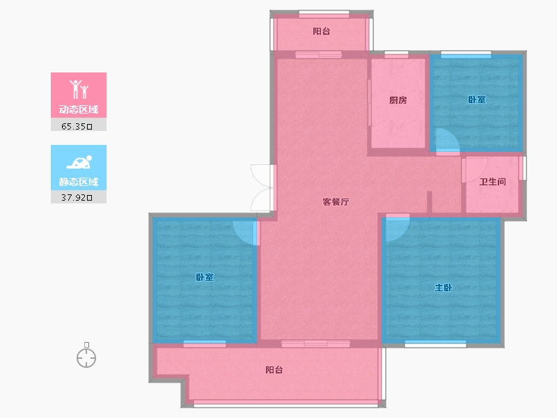 安徽省-芜湖市-中盛·壹号院-92.01-户型库-动静分区