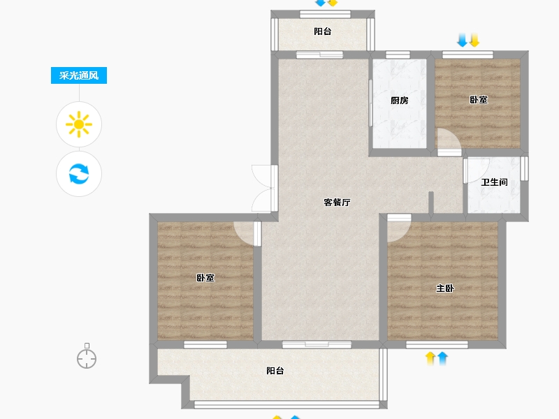 安徽省-芜湖市-中盛·壹号院-92.01-户型库-采光通风