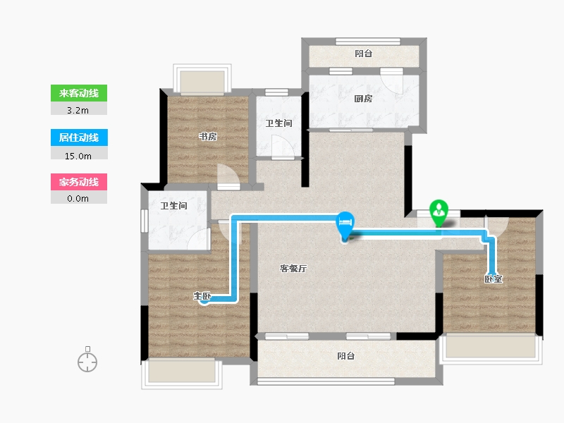 安徽省-芜湖市-平安里-137.00-户型库-动静线