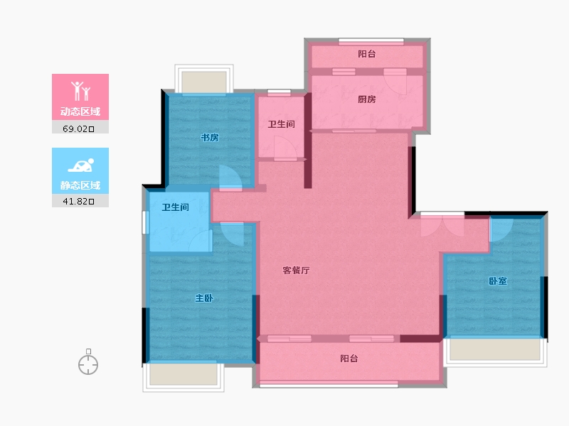 安徽省-芜湖市-平安里-137.00-户型库-动静分区