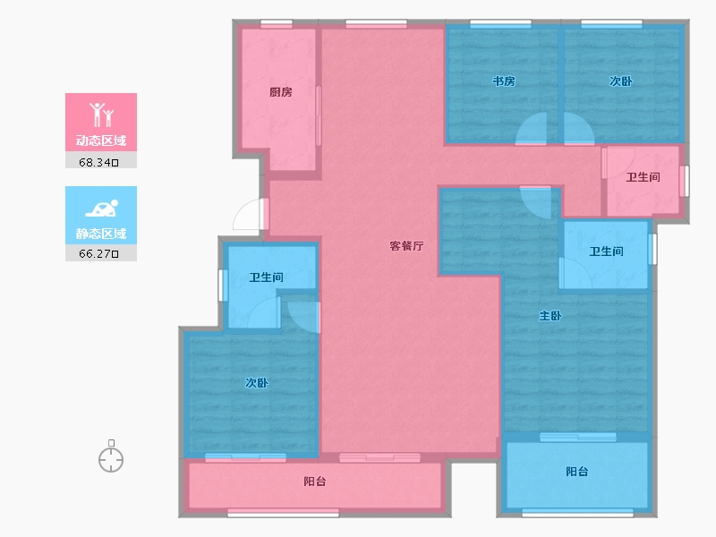 浙江省-杭州市-众安白马御府-122.49-户型库-动静分区