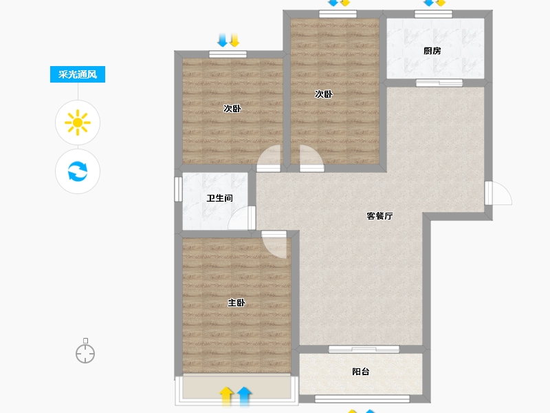 青海省-海东市-紫金花苑-98.77-户型库-采光通风