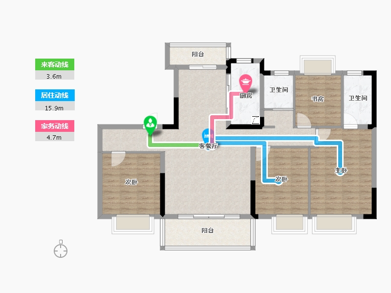 贵州省-遵义市-碧桂园遵义公馆-112.00-户型库-动静线