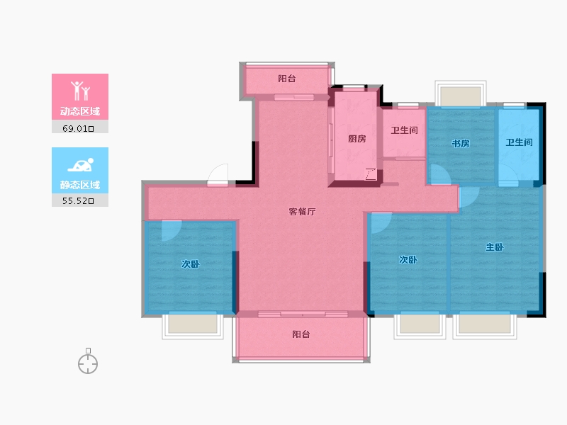 贵州省-遵义市-碧桂园遵义公馆-112.00-户型库-动静分区