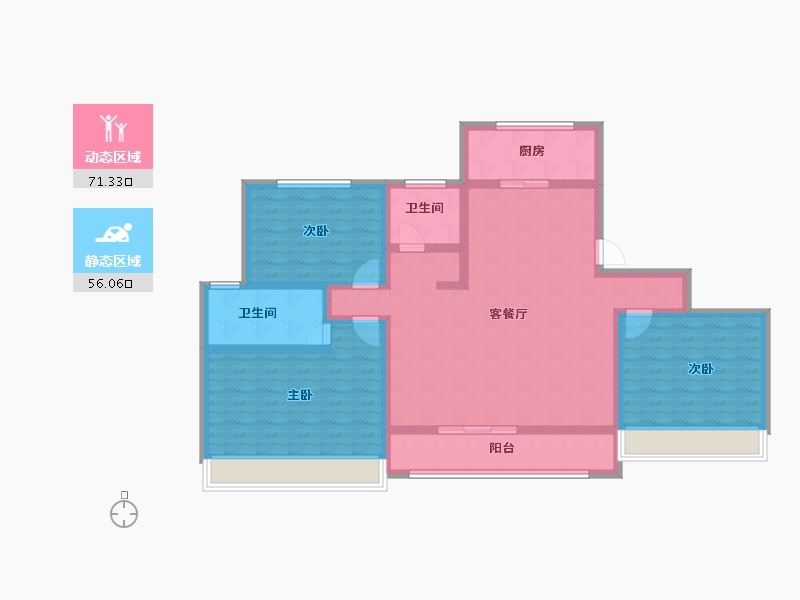 青海省-海东市-帝豪·壹号院-113.26-户型库-动静分区