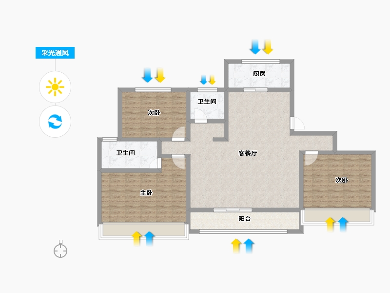 青海省-海东市-帝豪·壹号院-113.26-户型库-采光通风