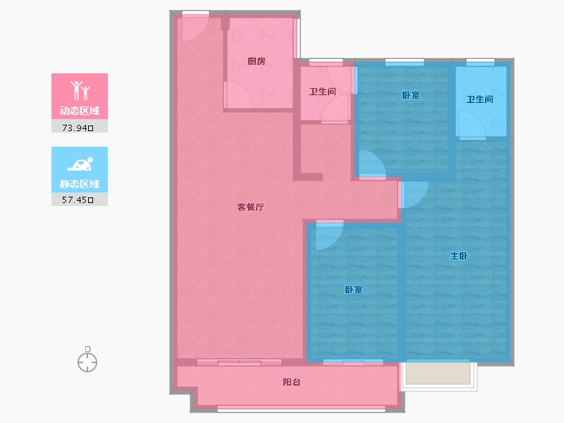 河南省-南阳市-安泰·荣盛公馆-118.41-户型库-动静分区