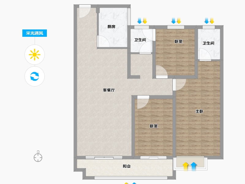 河南省-南阳市-安泰·荣盛公馆-118.41-户型库-采光通风