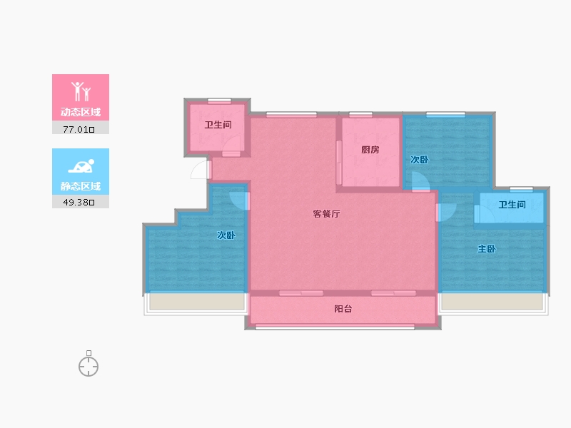 青海省-海东市-帝豪·壹号院-113.15-户型库-动静分区