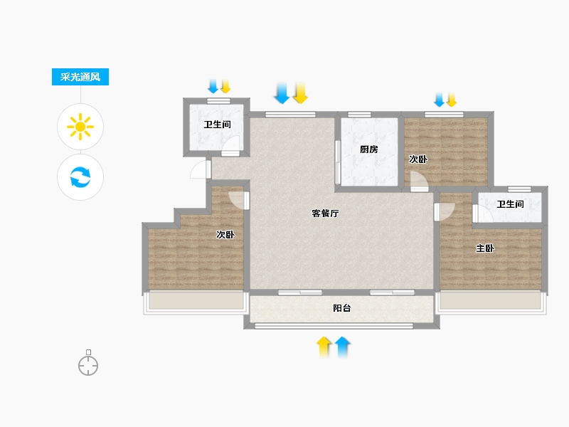 青海省-海东市-帝豪·壹号院-113.15-户型库-采光通风