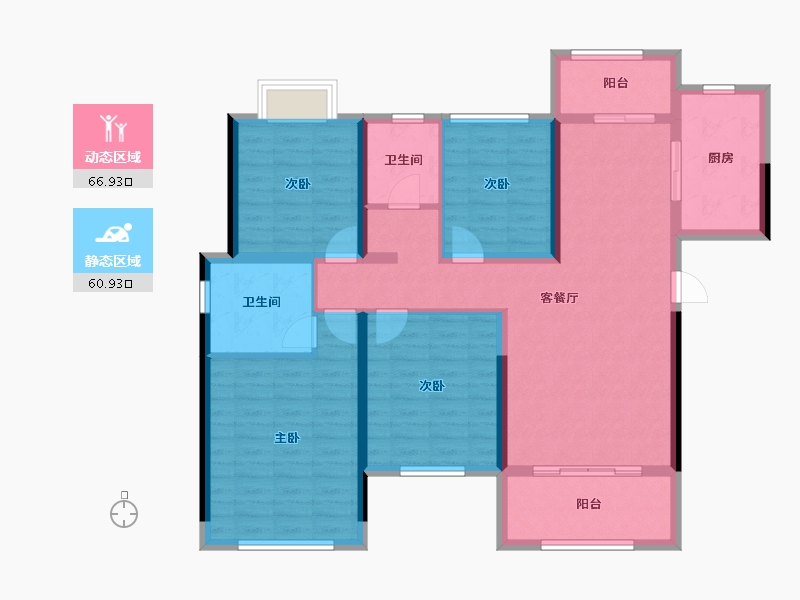 湖南省-湘潭市-长房潭房时代公馆-114.33-户型库-动静分区