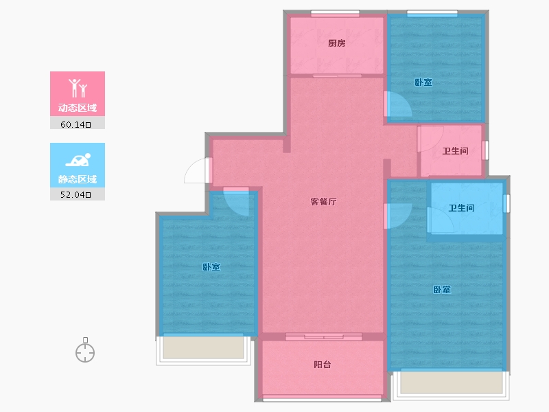 河南省-安阳市-新城国际五期-100.80-户型库-动静分区